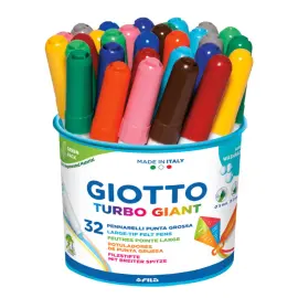 Lot de 32 feutres coloriage turbo giant pointe ogive 7.5mm - Giotto photo du produit