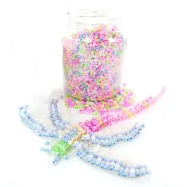 Bocal 500 g de perles de rocaille 5 mm coloris nacr&eacute;s - Innspiro photo du produit