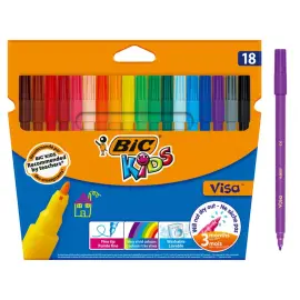 Lot de 18 feutres kids encre lavable pointe ultra - r&eacute;sistante - Bic photo du produit