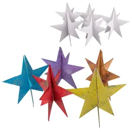 Etoile carton a monter 12x12x11.5cm blanc lot de 30 - Cleopatre photo du produit