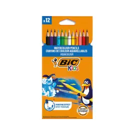 Crayon kids aquacouleur hexagonal mine aquarelle 12u - Bic photo du produit