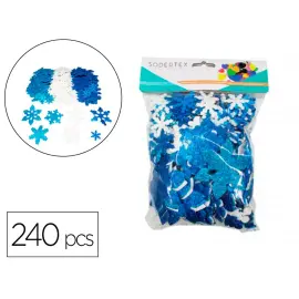 Flocons de neige loolipo en mousse eva paillet&eacute;e 240 pcs 3 coloris - Sodertex loolipo photo du produit