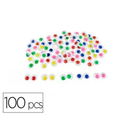 Yeux mobiles loolipo sans cils colores adhesifs 10mm 100 pcs - Sodertex loolipo photo du produit