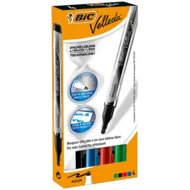 4 marqueurs Velleda pocket -  Pointe ogive 3 mm - Bic photo du produit