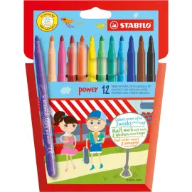 Etui de 12 feutres de coloriage pointe moyenne power - Stabilo photo du produit