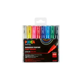 Marqueur pc1mc pointe conique extra fine 0, 7 - 1mm 8 unit&eacute;s - Posca photo du produit