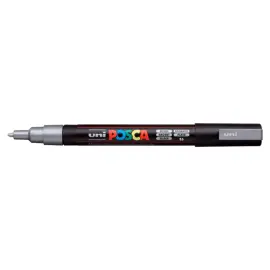 Marqueur PC-3M gouache encre inodore - Pointe fine - Argent - Posca photo du produit