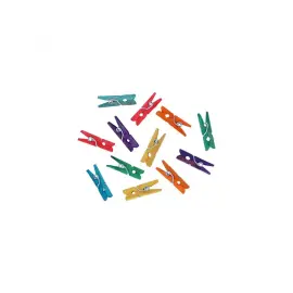 Pince a linge bois mini 3cm 6 coloris assortis lot de 45 - Innspiro photo du produit