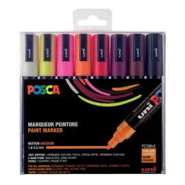 Pochettes de 8 marqueurs pc5m gouache base eau - Couleurs assorties - Posca photo du produit