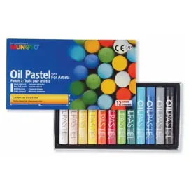 Pastel huile 70mm bo&icirc;te de 12 unit&eacute;s pigment extra - fin - Mungyo photo du produit