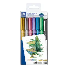 Marqueurs metallic coloris assortis &eacute;tui 6 + 1 offert - Staedtler photo du produit