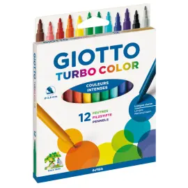 Feutre coloriage turbo color 12 unit&eacute;s ultra longue dur&eacute;e - Giotto photo du produit
