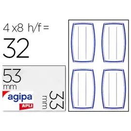 Etiquette adhesive agipa ecolier 33x53mm pochette 32 unit&eacute;s - Apli photo du produit