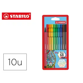 Etui de 10 feutres de dessin pointe moyenne pen 68 - Stabilo photo du produit