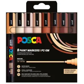 Set de 8 marqueurs pointe conique moyenne couleurs portrait pc5m/8a - Posca photo du produit