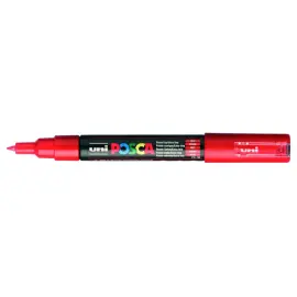 Marqueur pc1mc base eau pointe conique extra fine 0, 7mm rouge - Posca photo du produit