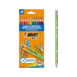 kids evolution illusion crayons de couleur effa&ccedil;ables 12 couleurs - Bic photo du produit