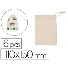 Pochons loolipo en coton 150gm2 110x150mm 6 pcs coloris ecru - Sodertex loolipo photo du produit