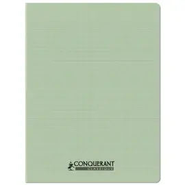 Cahier polypropyl&egrave;ne piq&ucirc;re - A4+ 90 g - 96 pages - Vert - Conqu&eacute;rant photo du produit