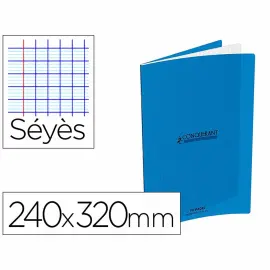 Cahier agraf&eacute; Sey&egrave;s - A4+ - 96 pages - Bleu - Conqu&eacute;rant photo du produit