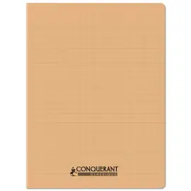 Cahier polypropyl&egrave;ne piq&ucirc;re - A4+ 90 g - 96 pages - Corail - Conqu&eacute;rant photo du produit