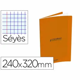 Cahier agraf&eacute; Sey&egrave;s - A4+ 90g - 96 pages - Orange - Conqu&eacute;rant photo du produit