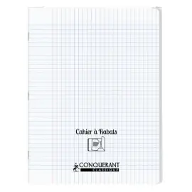 Cahier &agrave; rabats piq&ucirc;re Sey&egrave;s - A4+ 90 g - 96 pages - Incolore - Conqu&eacute;rant photo du produit