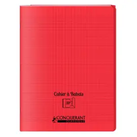 Cahier &agrave; rabats piq&ucirc;re Sey&egrave;s - A4+ 90g - 48 pages - Rouge &ndash; Conqu&eacute;rant photo du produit