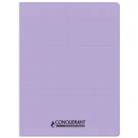 Cahier polypropyl&egrave;ne piq&ucirc;re - A4+ 90 g - 96 pages - Violet - Conqu&eacute;rant photo du produit