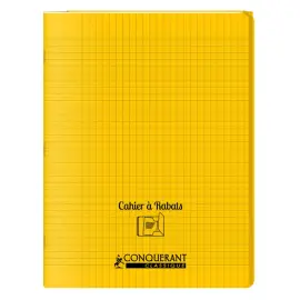 Cahier &agrave; rabat piq&ucirc;re Sey&egrave;s - A4+ 90g - 48 pages - Jaune - Conqu&eacute;rant photo du produit