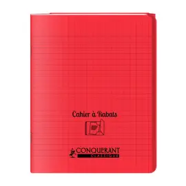 Cahier &agrave; rabat piq&ucirc;re Sey&egrave;s - A5+ 90g - 48 pages - Rouge - Conqu&eacute;rant photo du produit