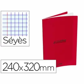 Cahier classique agrafe 240x320mm 96 pages seyes rouge - Conquerant photo du produit