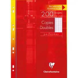 Copies double a4 210x297mm 200p 90g s&eacute;yes perfor&eacute;es - Clairefontaine photo du produit