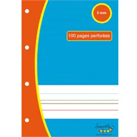 Feuillets mobiles hamelin perfor&eacute;s a4 100 pages double ligne - Serpodile photo du produit