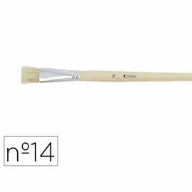Brosse plate o'color poils soie porc n14 virole alu manche bois lot 10 - O color photo du produit