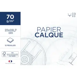 Papier calque 21x29, 7cm 70g 12 feuilles - Clairefontaine photo du produit