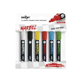 Marqueur marbel universel pointe ronde medium 4mm 6 pcs - Darwi photo du produit
