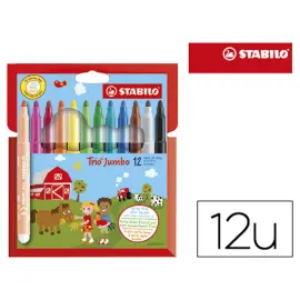 Etui de 12 feutres coloriage pointe extra large trio jumbo - Stabilo photo du produit