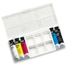 5 tubes de 10 ml de gouache + palette - Couleurs lumineuses - Pebeo photo du produit