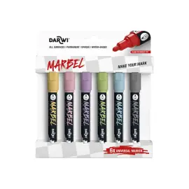 Marqueur marbel universel pointe ronde medium 4mm pastel 6 pcs - Darwi photo du produit