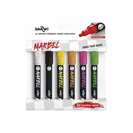 Marqueur marbel universel pointe ronde medium 4mm set 6 - Darwi photo du produit