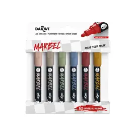 Marqueur marbel universel pointe ronde medium 4mm assortis 6u - Darwi photo du produit