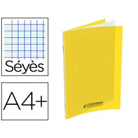 Cahiers polypropylene a4+ 24x32cm 140 pages 90g jaune - Conquerant photo du produit