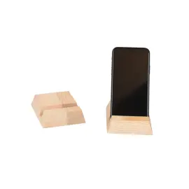 Support pour t&eacute;l&eacute;ephone bois 9.5 x 8 x 2.5 cm naturel - Graine creative photo du produit