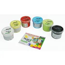 6 pots de 100 ml de gouache doigt lavable textile coton synth&eacute;tique - Pebeo photo du produit