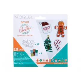 Decoration a pailleter loolipo shiny christmas 6 sachets 10 pcs - Sodertex loolipo photo du produit