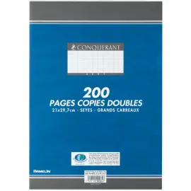 Copies double sept a4 210x297mm 200p 70g seyes non perforees - Conquerant photo du produit