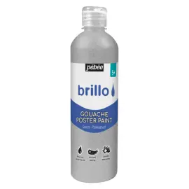 Gouache liquide p&eacute;b&eacute;o brillante argent 500ml pr&ecirc;te &agrave; l'emploi opaque - Pebeo photo du produit