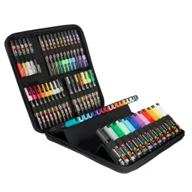 Mallette peinture marqueur encre inodore 60 coloris assortis - Posca photo du produit