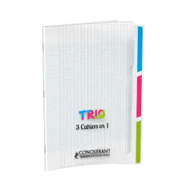 Cahier agrafe trio 3en1 polypropylene a4+ 96 pages seyes - Conquerant photo du produit